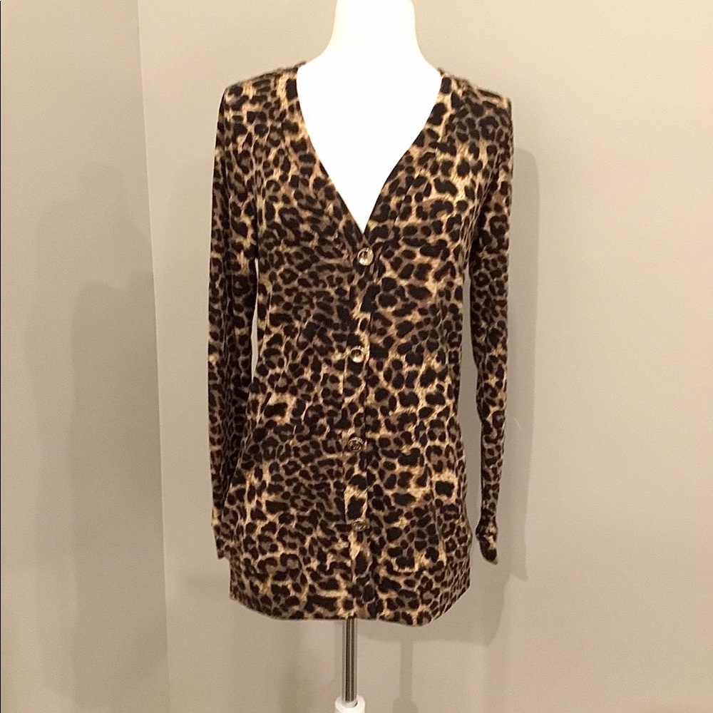 Yahada Leopard Print Cardigan
